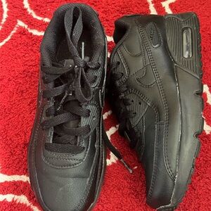 Nike Kids Black Leather Sneakers